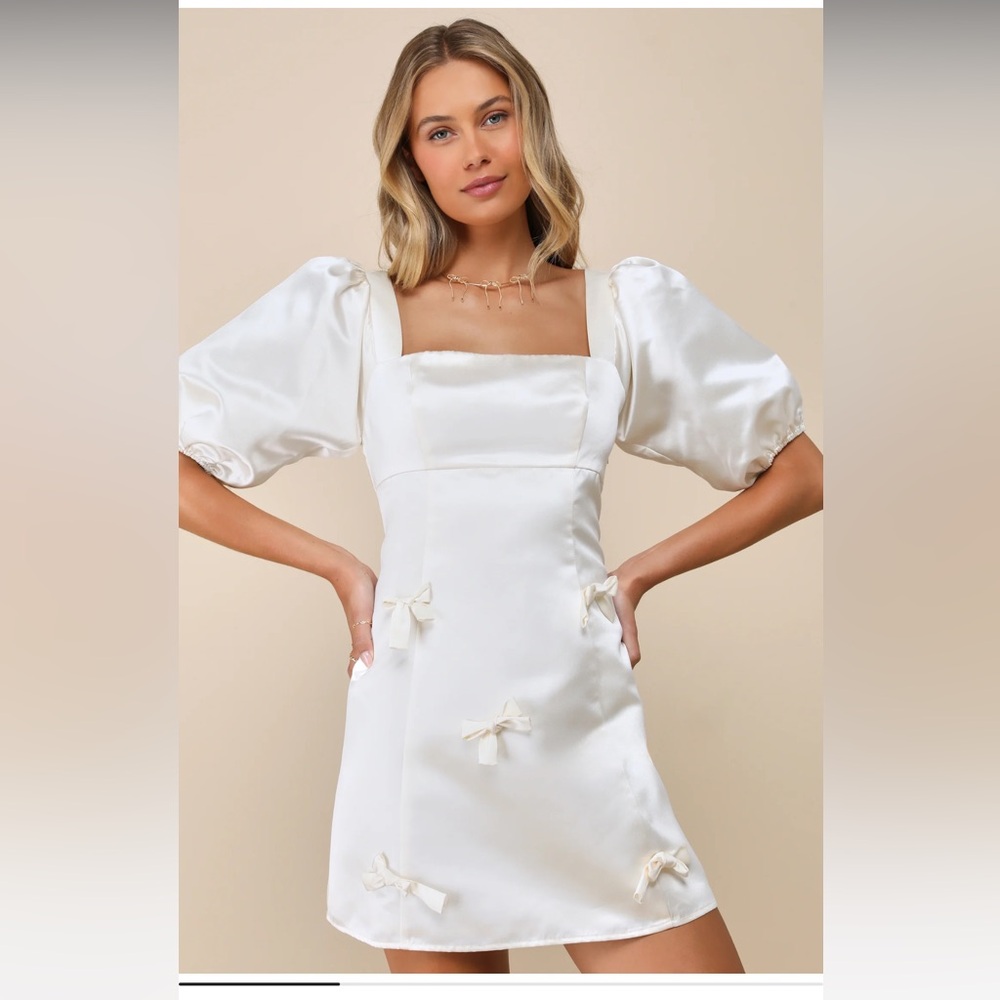 Lulus satin bow dress